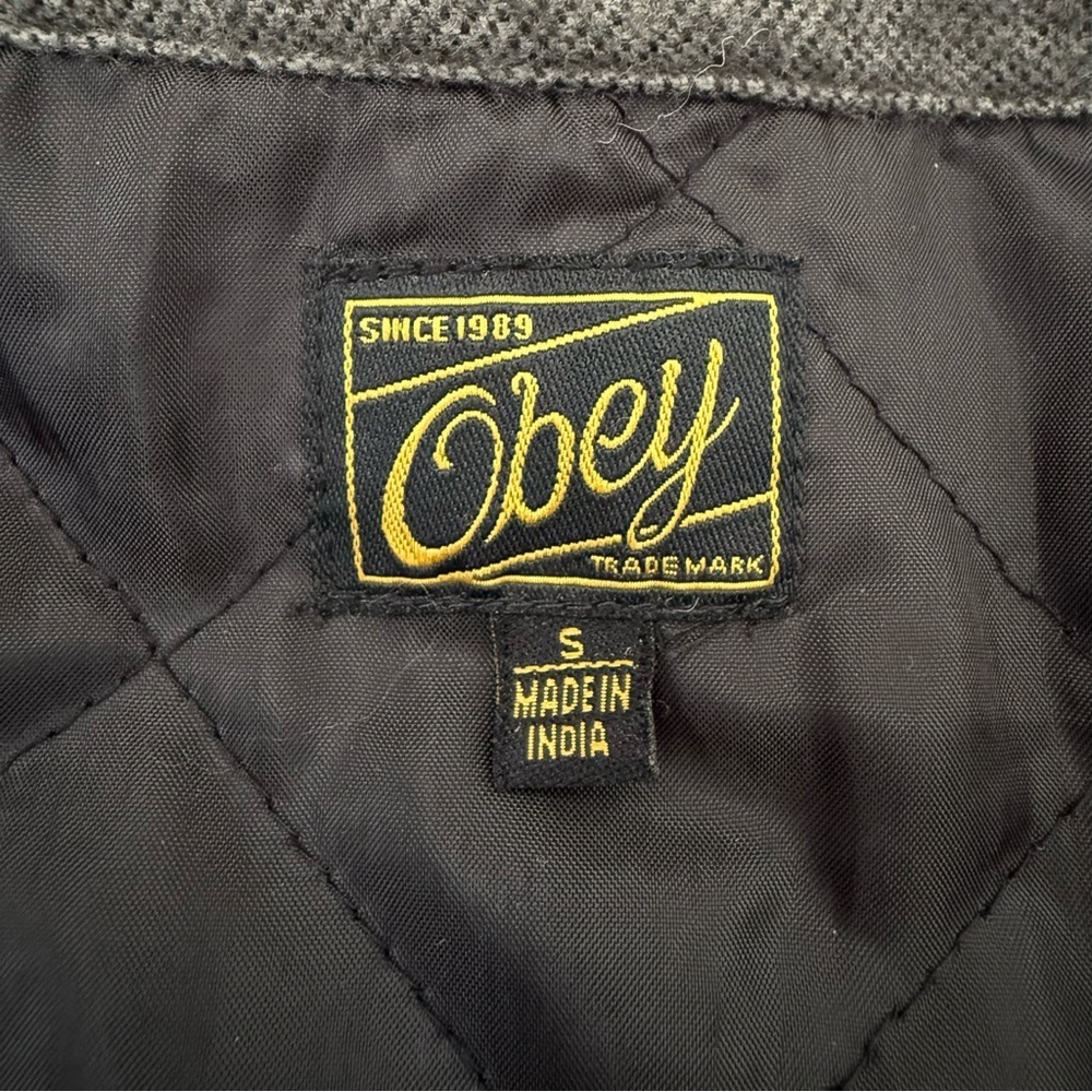 Men’s Obey Field Master Quilted Lined Flannel Button Up Jacket Size Small - Picture 10 of 16